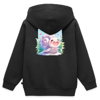 Escargots Escargot - Sweat Premium à capuche zippé enfant bio - noir - Dos - AI Model Kid Male (0cm)