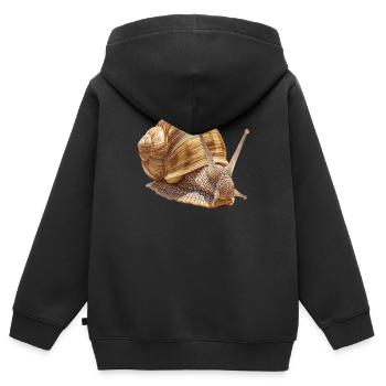 Escargots Escargot - Sweat Premium à capuche zippé enfant bio - noir - Dos - AI Model Kid Male (0cm)