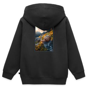 Escargots Escargot - Sweat Premium à capuche zippé enfant bio - noir - Dos - AI Model Kid Male (0cm)