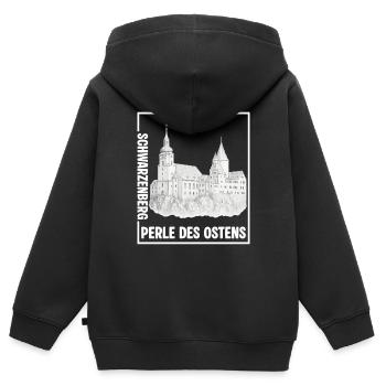 Schwarzenberg Perle - Kinder Premium Organic Zip Hoodie - Schwarz - Hinten - AI Model Kid Male (0cm)