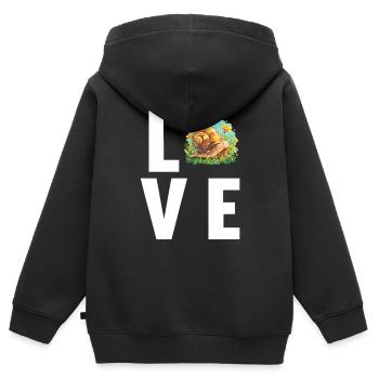 Escargots Escargot - Sweat Premium à capuche zippé enfant bio - noir - Dos - AI Model Kid Male (0cm)
