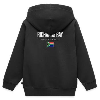 Richards Bay Südafrika - Kinder Premium Organic Zip Hoodie - Schwarz - Hinten - AI Model Kid Male (0cm)
