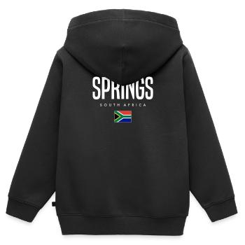 Springs Südafrika - Kinder Premium Organic Zip Hoodie - Schwarz - Hinten - AI Model Kid Male (0cm)