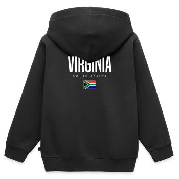 Virginia Südafrika - Kinder Premium Organic Zip Hoodie - Schwarz - Hinten - AI Model Kid Male (0cm)