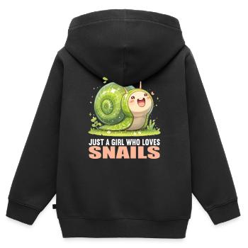 Escargots Escargot - Sweat Premium à capuche zippé enfant bio - noir - Dos - AI Model Kid Male (0cm)