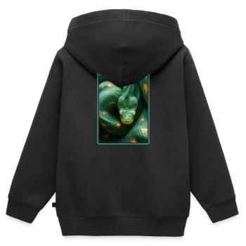 Serpents Serpent - Sweat Premium à capuche zippé enfant bio - noir - Dos - AI Model Kid Male (0cm)