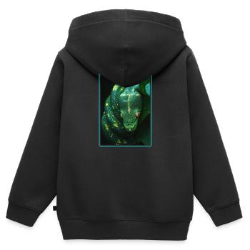 Serpents Serpent - Sweat Premium à capuche zippé enfant bio - noir - Dos - AI Model Kid Male (0cm)