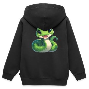 Serpents Serpent - Sweat Premium à capuche zippé enfant bio - noir - Dos - AI Model Kid Male (0cm)