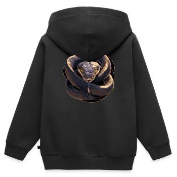 Serpents Serpent - Sweat Premium à capuche zippé enfant bio - noir - Dos - AI Model Kid Male (0cm)