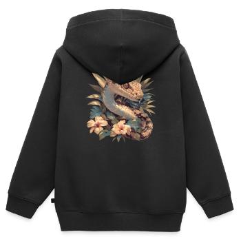 Serpents Serpent - Sweat Premium à capuche zippé enfant bio - noir - Dos - AI Model Kid Male (0cm)
