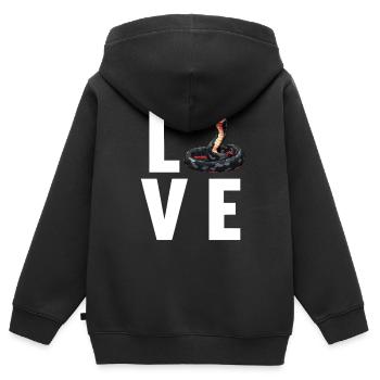 Serpents Serpent - Sweat Premium à capuche zippé enfant bio - noir - Dos - AI Model Kid Male (0cm)