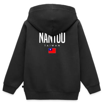 Nantou, Taïwan - Sweat Premium à capuche zippé enfant bio - noir - Dos - AI Model Kid Male (0cm)