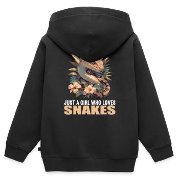 Serpents Serpent - Sweat Premium à capuche zippé enfant bio - noir - Dos - AI Model Kid Male (0cm)