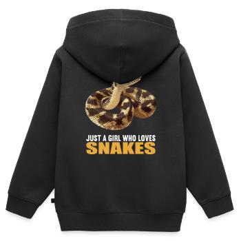 Serpents Serpent - Sweat Premium à capuche zippé enfant bio - noir - Dos - AI Model Kid Male (0cm)