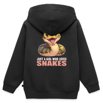 Serpents Serpent - Sweat Premium à capuche zippé enfant bio - noir - Dos - AI Model Kid Male (0cm)