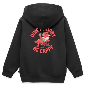 SEIEN SIE GELASSEN - Kinder Premium Organic Zip Hoodie - Schwarz - Hinten - AI Model Kid Male (0cm)