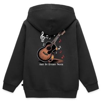 KUNST IN JEDER NOTE - Kinder Premium Organic Zip Hoodie - Schwarz - Hinten - AI Model Kid Male (0cm)