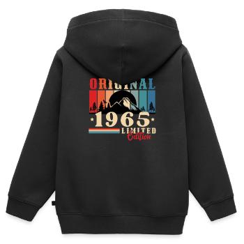 Original 1965 Jahrgang 1965 Jubiläum 1965 - Kinder Premium Organic Zip Hoodie - Schwarz - Hinten - AI Model Kid Male (0cm)