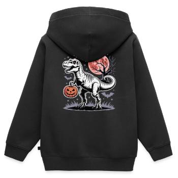 SCHRECKLICHE NACHT - Kinder Premium Organic Zip Hoodie - Schwarz - Hinten - AI Model Kid Male (0cm)