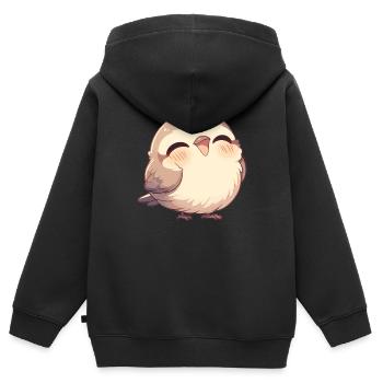 Moineaux Moineau - Sweat Premium à capuche zippé enfant bio - noir - Dos - AI Model Kid Male (0cm)