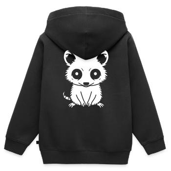 Opossum - Kinder Premium Organic Zip Hoodie - Schwarz - Hinten - AI Model Kid Male (0cm)