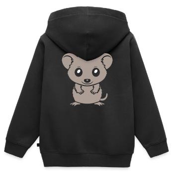 Opossum - Kinder Premium Organic Zip Hoodie - Schwarz - Hinten - AI Model Kid Male (0cm)