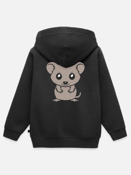 Opossum - Kinder Premium Organic Zip Hoodie - Schwarz