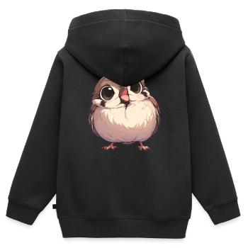 Moineaux Moineau - Sweat Premium à capuche zippé enfant bio - noir - Dos - AI Model Kid Male (0cm)