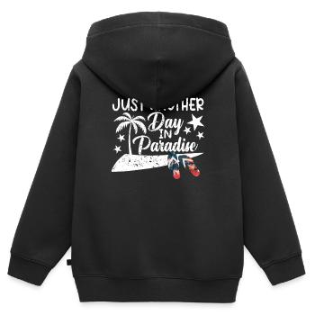 Juste un autre jour au paradis Flip Flops Beach - Sweat Premium à capuche zippé enfant bio - noir - Dos - AI Model Kid Male (0cm)