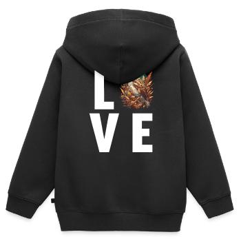 Moineaux Moineau - Sweat Premium à capuche zippé enfant bio - noir - Dos - AI Model Kid Male (0cm)