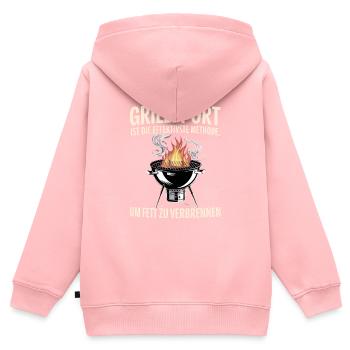 Grillades : le moyen le plus efficace de perdre de la graisse - Sweat Premium à capuche zippé enfant bio - rose - Dos - AI Model Kid Female (0cm)