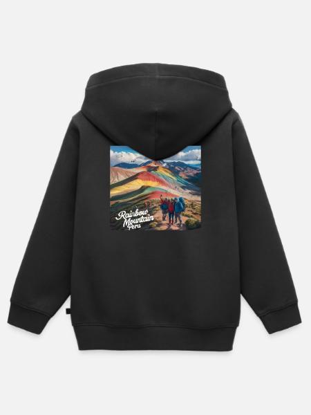 Rainbow Mountain Peru - Kinder Premium Organic Zip Hoodie - Schwarz