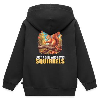 Eichhörnchen - Kinder Premium Organic Zip Hoodie - Schwarz - Hinten - AI Model Kid Male (0cm)