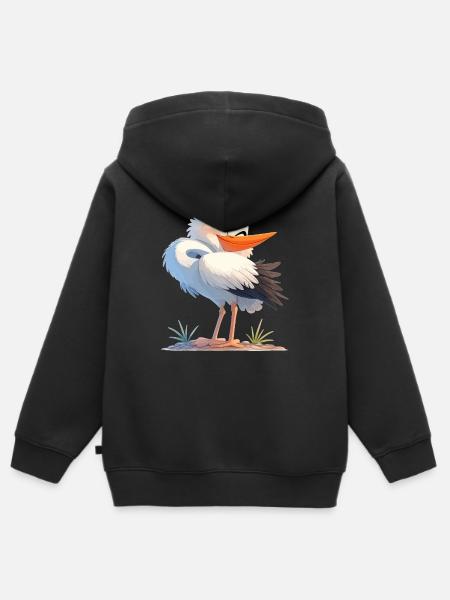 Störche Storch - Kinder Premium Organic Zip Hoodie - Schwarz