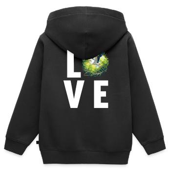 Störche Storch - Kinder Premium Organic Zip Hoodie - Schwarz - Hinten - AI Model Kid Male (0cm)