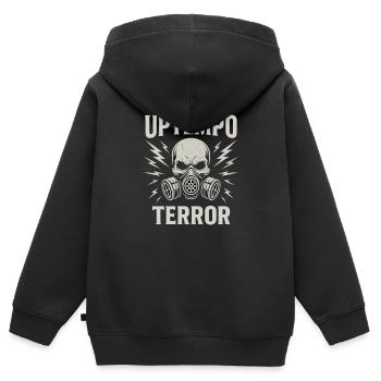 T-shirt uptempo Terror – Hardcore Techno - Sweat Premium à capuche zippé enfant bio - noir - Dos - AI Model Kid Male (0cm)