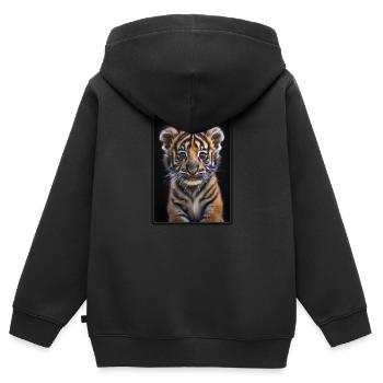 Sumatra-Tiger - Kinder Premium Organic Zip Hoodie - Schwarz - Hinten - AI Model Kid Male (0cm)