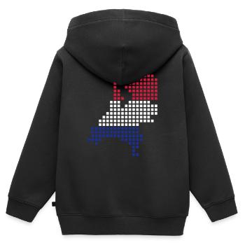 Holland - Niederlande - Kinder Premium Organic Zip Hoodie - Schwarz - Hinten - AI Model Kid Male (0cm)