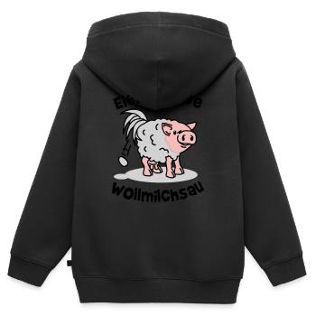 eierlegende wollmilchsau - workaholic - arbeit - Kinder Premium Organic Zip Hoodie - Schwarz - Hinten - AI Model Kid Male (0cm)