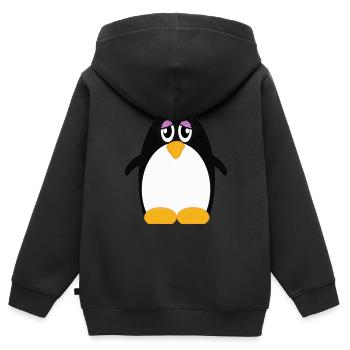 Pinguin (penguin) 08 - Kinder Premium Organic Zip Hoodie - Schwarz - Hinten - AI Model Kid Male (0cm)