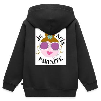 Je Suis Parfaite - Sweat Premium à capuche zippé enfant bio - noir - Dos - AI Model Kid Male (0cm)