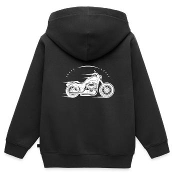 Motorrad - motorbike / Biker - Good old Times - Kinder Premium Organic Zip Hoodie - Schwarz - Hinten - AI Model Kid Male (0cm)