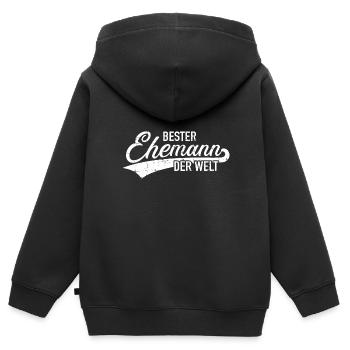 Ehemann - Kinder Premium Organic Zip Hoodie - Schwarz - Hinten - AI Model Kid Male (0cm)