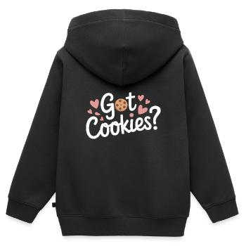 Cookies Cookie Keks Kekse Schokolade - Kinder Premium Organic Zip Hoodie - Schwarz - Hinten - AI Model Kid Male (0cm)