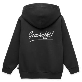 Geschafft Bachelor Abschluss Certified Geschenk - Kinder Premium Organic Zip Hoodie - Schwarz - Hinten - AI Model Kid Male (0cm)