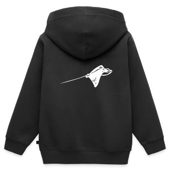 Adlerrochen Vector Flug - Kinder Premium Organic Zip Hoodie - Schwarz - Hinten - AI Model Kid Male (0cm)