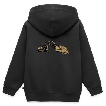 Pelle de chargement cadeau dragage-dragage - Sweat Premium à capuche zippé enfant bio - noir - Dos - AI Model Kid Male (0cm)