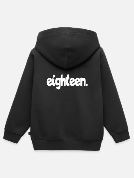 achttiende 18de verjaardag - Kinder Premium zip hoodie biologisch - zwart