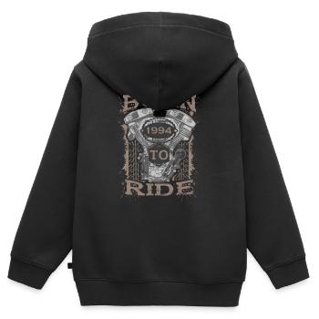 Born to Ride motorcycle biker 1994 - Kinder Premium Organic Zip Hoodie - Schwarz - Hinten - AI Model Kid Male (0cm)