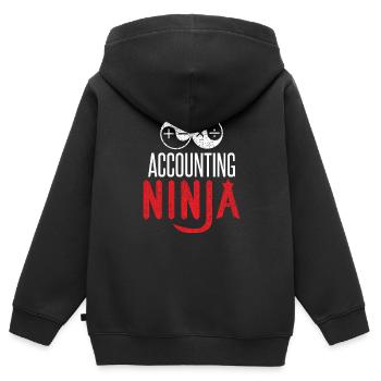 Accounting Ninja - Buchhaltung Finanzen Bilanz - Kinder Premium Organic Zip Hoodie - Schwarz - Hinten - AI Model Kid Male (0cm)